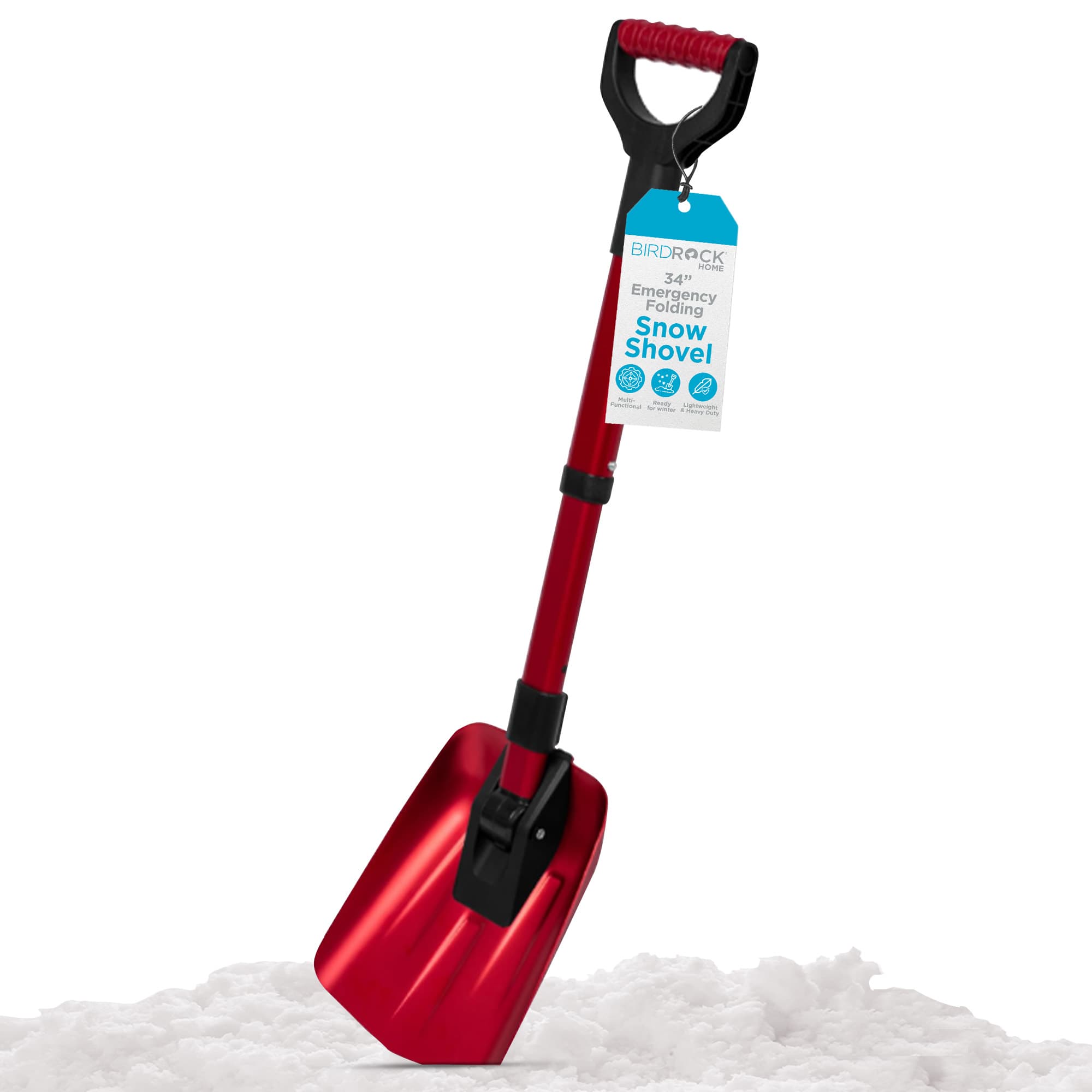 34" Folding Emergency Snow Shovel - Red