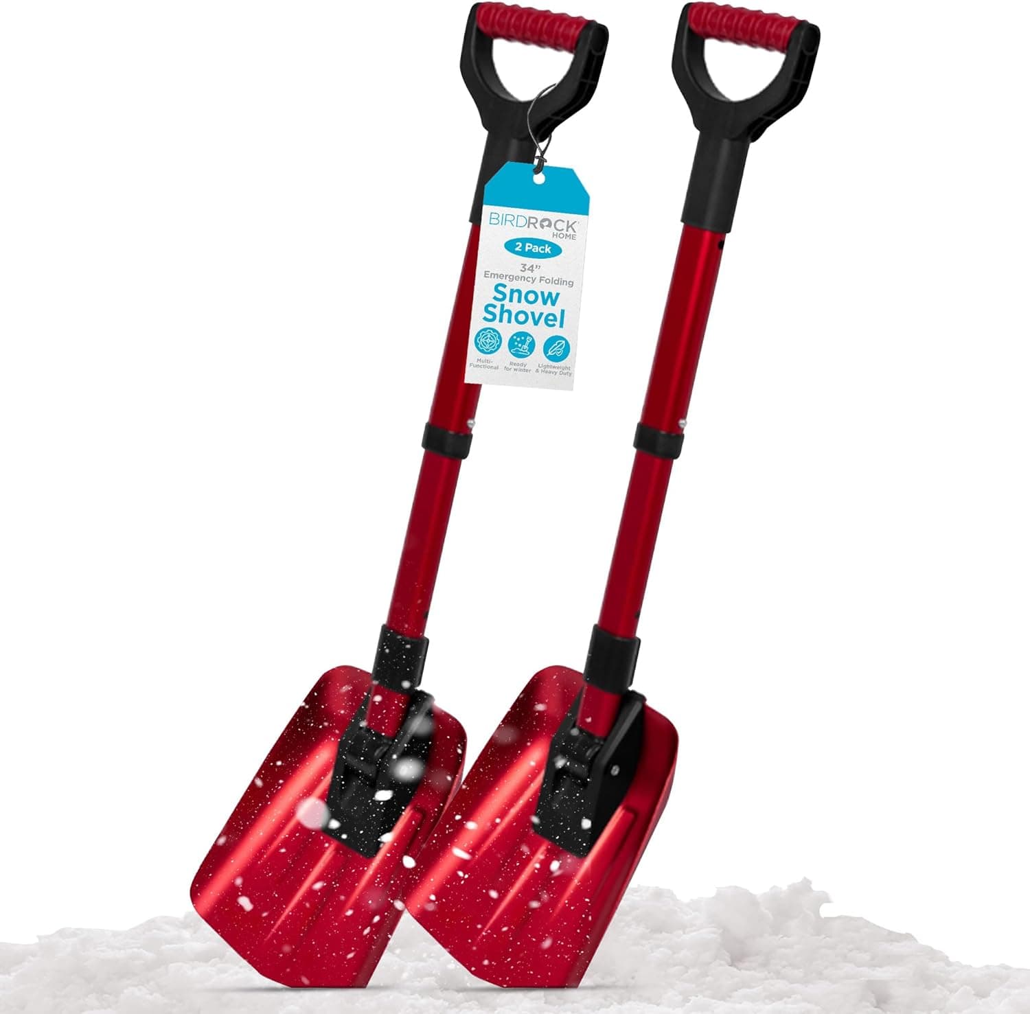 34" Folding Emergency Snow Shovel 2-Pack